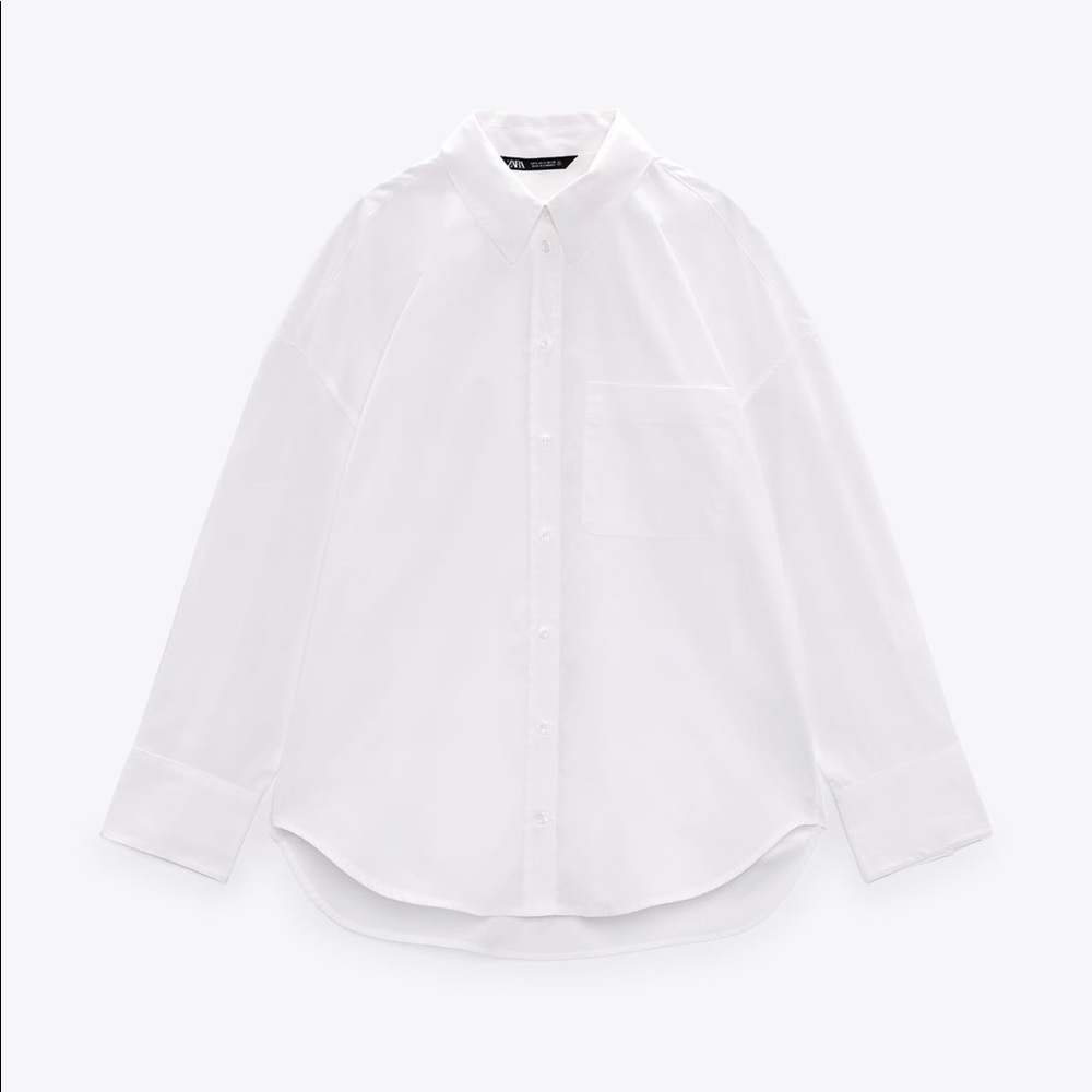 Zara White Poplin Shirt